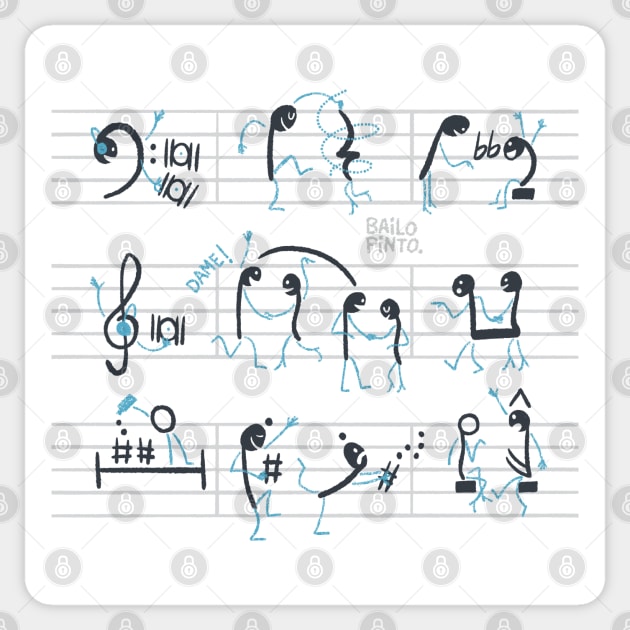 Musical notes dancing salsa! Sticker by bailopinto